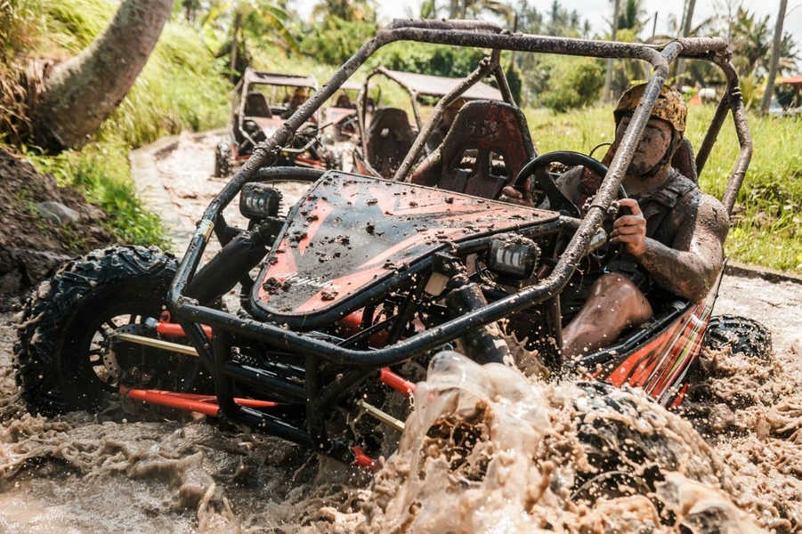 Ubud: 5-Terrain Buggy Adventure with Cave, River & Lunch