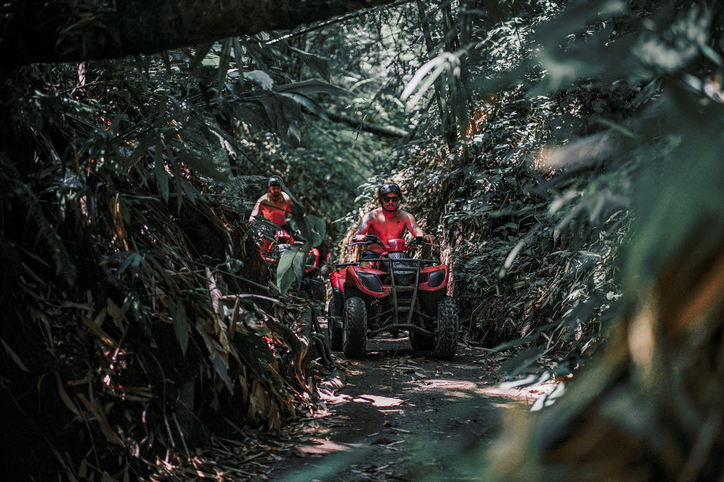 ATV Bali gorilla cave jungle trail through rice paddies